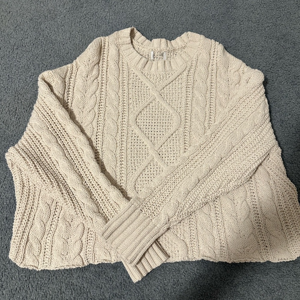 Cable Knit Cream Sweater